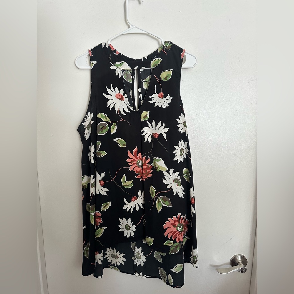 keyhole floral tank top